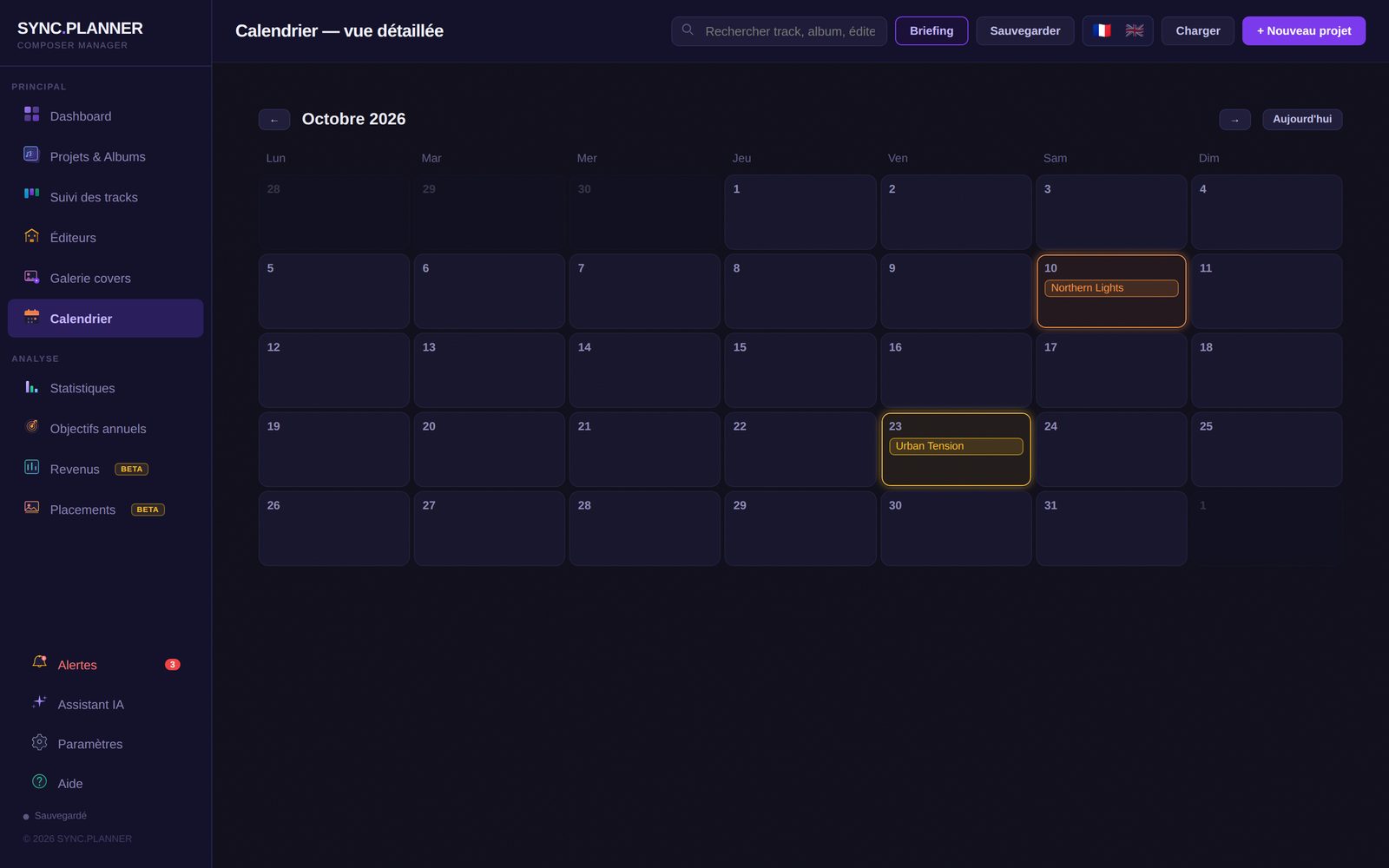 SYNC.PLANNER — Calendrier