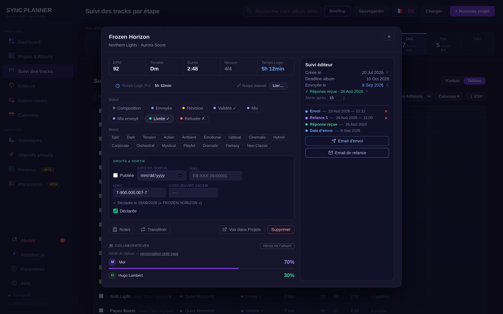 SYNC.PLANNER — Fiche track